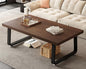 HSH Rustic Walnut Coffee Table, Modern Center Table, Rectangle Industrial Living Room Coffee Table, Simple Farmhouse Wood and Metal Tea Table for Home Bedroom Office, Walnut, 47 in - color: Walnut, size: 47 inch