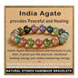 AD Beads Handmade Gemstone Stretch Elastic Bracelet Crystal Healing Reiki Nature's Beauty and Spiritual Essence Unisex - color: Indian Agate, size: 10mm