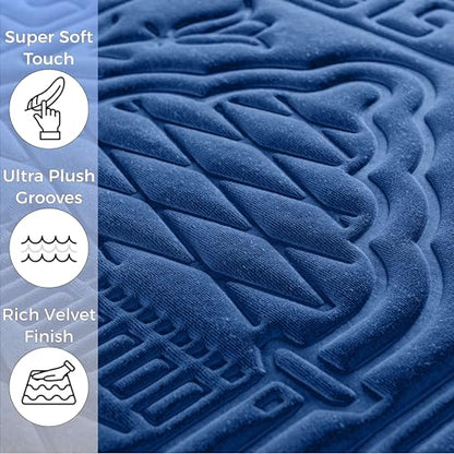 Sacred Artisans Padded Prayer Mat Thick with Soft Velvet Foam | Prayer Rug and Meditation Mat for Men Women Home Travel & Gift (Ocean Blue) - color: Blue