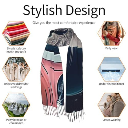 Astronaut Sitting in Yoga Chakra Scarf for Women Warm Soft Scarves Fashion Fringed Shawl Casual Tassel Blanket Scarf - color: Astronaut Cat Fish