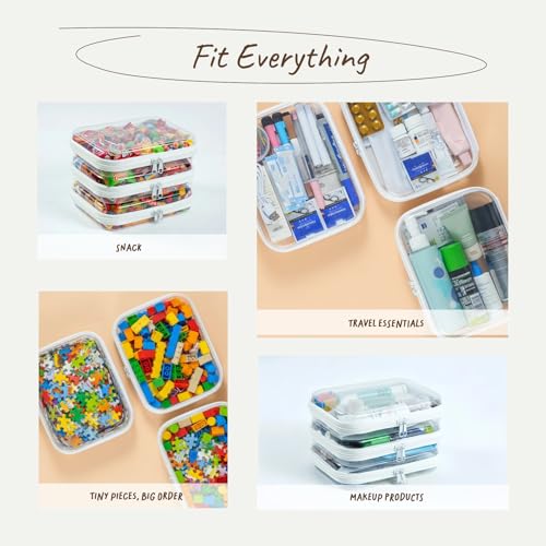 3-Pack Medium Clear Hard Shell Zipper Pouches, Clear Zipper Bags, Hard Case Pouches for Purse & Diaper Bag Organizer,and Travel Essentials (3M - size: 3M