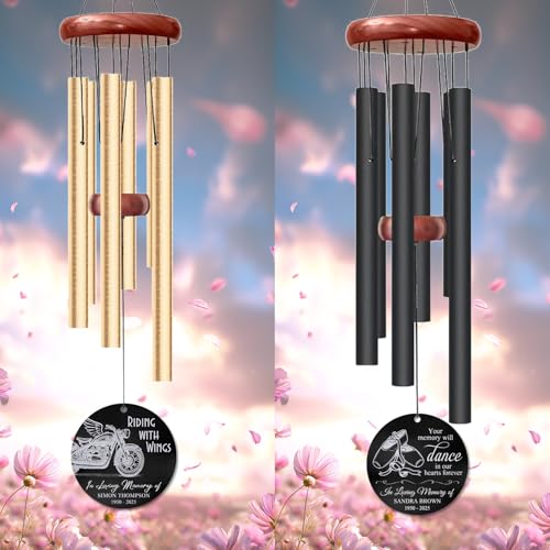 Personalized Dancer Memorial Wind Chime – “Your Memory Will Dance in Our Hearts Forever” Custom Engraved Name & Years – Sympathy Gift for Dance Lovers – Memorial Windchime Tribute Keepsake for Loss - size: DanceWC 1