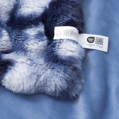 Amélie Home Faux Fur Throw Blanket, Ultra Soft Fuzzy Plush Bubble Blanket for Couch, Bed & Living Room, 60"x80", Tie-dye Blue - color: Tie-dye Blue, size: 60" x 80"