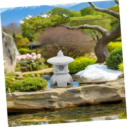 DECHOUS Sandstone Lantern Japanese Sculpture for Zen Garden Decor for Home Aquarium Landscaping and Serene Asian Ornament Tranquil Atmosphere