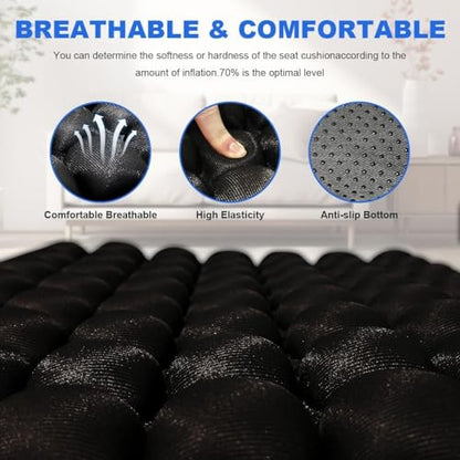 18" x 17" Sondur Travel Cushion Airplane Seat, Adjustable Portable Inflatable Seat Cushion for Air Travel, High Profile Travel Seat Cushions for Airplanes