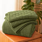 Aormenzy 50x60 Cozy Acrylic Cable Knit Blanket for Couch, Sofa, Bed, Olive Green (1.7lb) - color: Olive Green