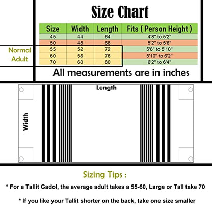 A supervised kosher Tallit Gadol Prayer Shawl from Israel,Wedding Model Diamond,Non-Slip.Wash and Iron easily. - color: With Black Stripes, size: Size 55 - 72 x 52 Inch