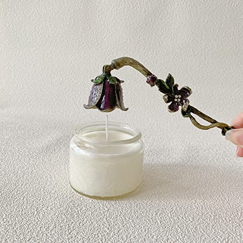 Candle Snuffer, Unique Candle Extinguisher Snuffer, Decorative Candle Extinguisher Metal Candle Tool (Purple)