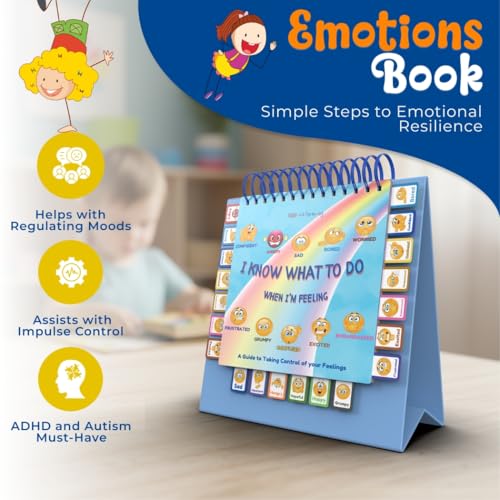 I Know What to Do Flipbook | Emotions Wheel & Feelings Chart | Emotional Regulation Tool for Home, Class, or Calm Down Corner | Helps Kids Learn Coping Skills | Autism Must-Have