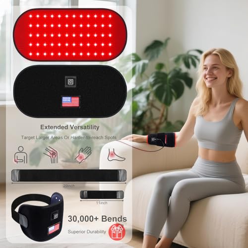 Red-Light-Therapy-for-Body,2026 Upgraded 4 Therapy Modes,30 Min Timer for Pain Relief,12.4"x 6.1"Dual Wavelength Infrared Red Light Pad for Home & Travel Use - size: 12.4" x 6.1"