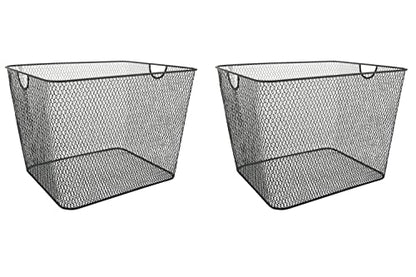 YBM Home Kitchen Pantry Organizer Wire Baskets for Shelves, Cabinets, Pantry, Countertop, Mesh Open Storage Bin Metal Basket for Organizing Food Supplies, 2 Pack - size: 14x10x8.8