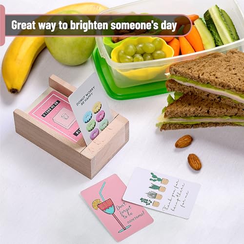 Mr. Pen- Encouragement Cards with Wooden Stand, 100 pcs Inspirational Cards, Motivational Cards, Inspirational Note Cards, Motivational Quote Cards, Kindness Cards - color: Light Honey
