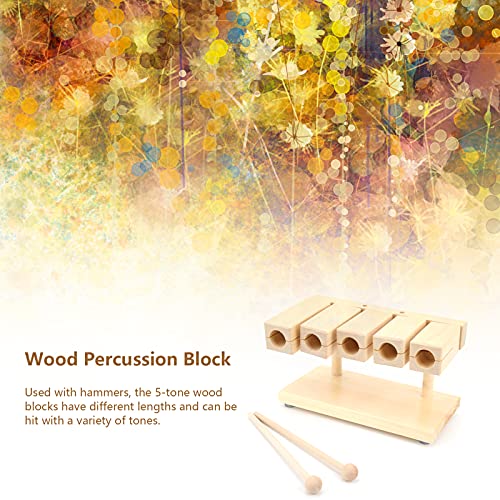 ACAGALA Wood Percussion Block 5 Tones Rhythm Maple Blocks with Hammer for National Opera Music