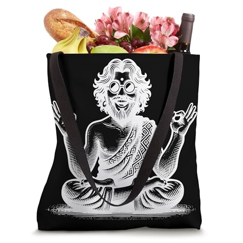 Meditate And Elevate Meditating Figure With Glasses Tote Bag