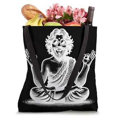 Meditate And Elevate Meditating Figure With Glasses Tote Bag