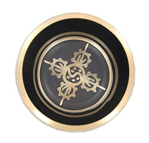 Tiebtan Yoga Meditation 8 Lucky Symbols Singing Bowl / Silk Cushion / Rosewood Mallet Set