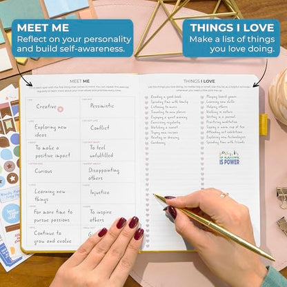 Clever Fox Happiness Notebook – Daily Positivity Journal for Women with Prompts & Positive Quotes – Affirmation & Self Esteem Gifts (Amber Yellow) - color: Amber Yellow