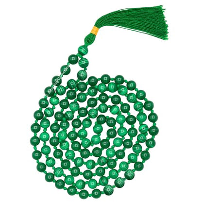 Amazing Gemstone Malachite Mala Beads - 108 Prayer Beads for Meditation and Mindfulness Practice, Handcrafted Mala Beads with Natural Gemstones for Spiritual Healing and Relaxation (Knotted) - color: Malachite (Original), style: Knotted