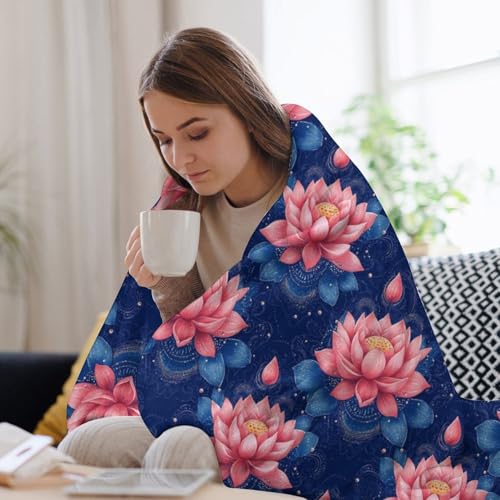 Yoga Meditation Lotus Throw Blankets Bed Blanket Couch Decorative Throw Blankets Soft Living Room Bedroom - size: 50"*60"（130*150cm）