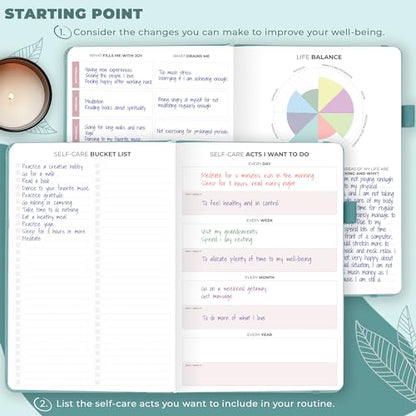 Clever Fox Self-Care Journal – Daily Reflection Notebook – Mental Health & Personal Development Planner, Meditation & Mood Log, A5 (Blue Surf) - color: Blue Surf, size: A5 (5.8'' x 8.3'')