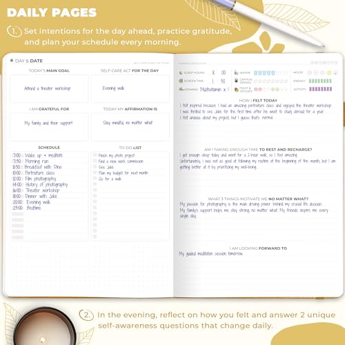 Clever Fox Self-Care Journal – Wellness & Daily Reflection Notebook – Mental Health & Personal Development Journal – Self-Care, Meditation & Mood Journal for Women & Men – Large (Amber Yellow) - color: Amber Yellow, size: Smaller Than A4 (7x10'')