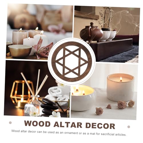 HOOTNEE Wooden Star Altar Decor Carving for Rituals Retro Style Ceremony Ornament for Home Decoration and Spiritual Practices Versatile Mat for Altar Wall Art