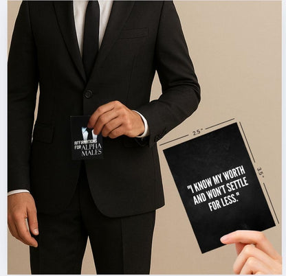 Daily Positive Affirmations for Men 50 Power Cards Mantras for Confidence, Discipline & Dominance Manifest Your Inner Leader, Attract Success Motivational & Inspirational, Birthday Gift for Him - style: Alphamale Affirmation
