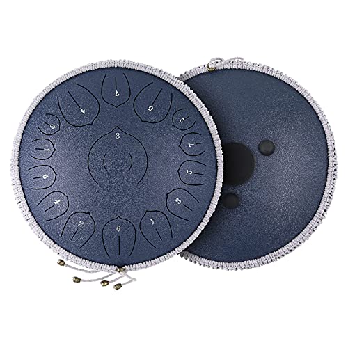 BURNING&LIN Steel Tongue Drum 15 Notes 14 Inches Tongue drum Handpan Drum Percussion for Meditation Yoga Musical Education Best Gift for Adult& Kids - size: 14 inches 15 tones