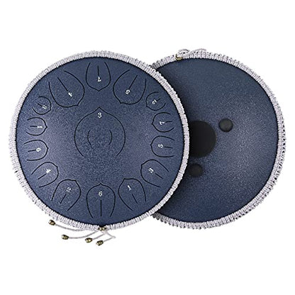 BURNING&LIN Steel Tongue Drum 15 Notes 14 Inches Tongue drum Handpan Drum Percussion for Meditation Yoga Musical Education Best Gift for Adult& Kids - size: 14 inches 15 tones