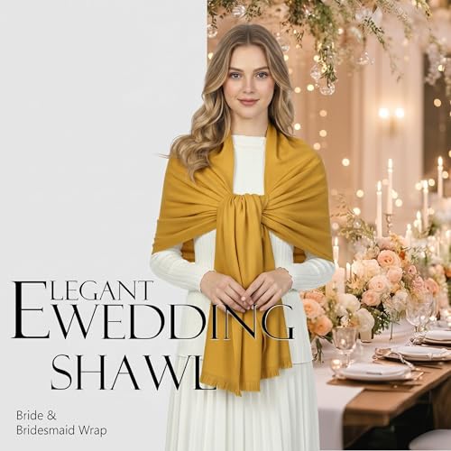 Shawl Wraps for Women Pashmina Shawls and Wraps for Evening Dresses Large Soft Scarf Winter Scarf Wedding Shawl… - color: Yellow