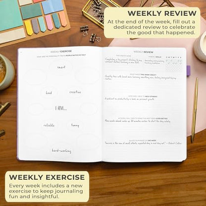 Clever Fox Gratitude Journal Large – Happiness, Positivity & Affirmation Journal – Inspirational Daily Notebook, 3 Months, 8.3x11” (Lavender) - color: Lavender, size: A4 (8.5" x 11")