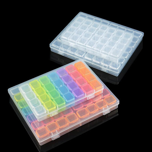 Clear Plastic Jewelry & Small Parts Organizer - Desktop Storage Box for Accessories, Beads & Craft Components (colorful-56) - color: colorful-56