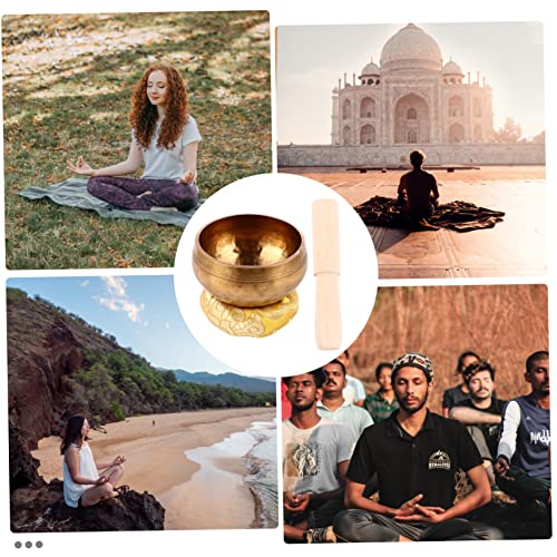 UPKOCH Handmade Tibetan Singing Bowl Set for Meditation Yoga Sound Healing – Includes Cushion and Mallet for Mindfulness and Spiritual Practice