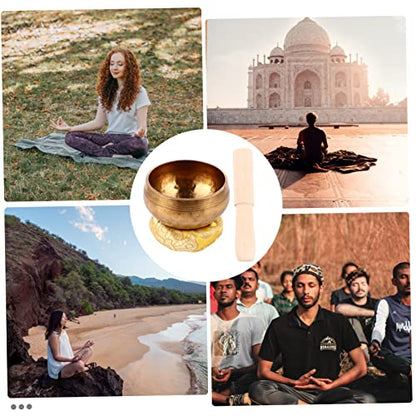 UPKOCH Handmade Tibetan Singing Bowl Set for Meditation Yoga Sound Healing – Includes Cushion and Mallet for Mindfulness and Spiritual Practice