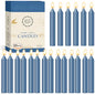 Raajsee Unscented Mini Taper Candles Pack of 20, Sky Blue | 5 Inches (H) Dinner Candle Sticks| Smokeless, and Dripless| Paraffin Wax with Cotton Wicks | Long Burning Time - color: Sky Blue, size: 5 Inch - Pack of 20