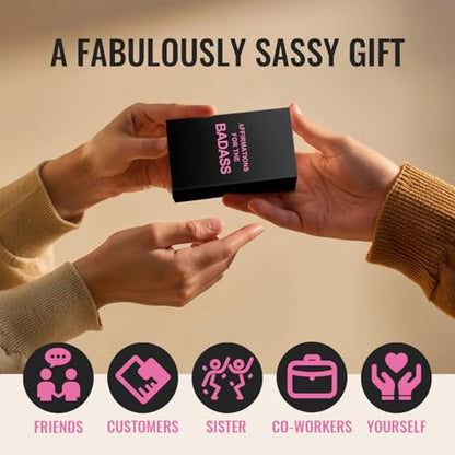 Badass Affirmation Cards - 100 Daily Motivational Birthday Gifts for Women, Affirmations Cards for Her, Best Friend, Sister, Daughter, Mom and More.