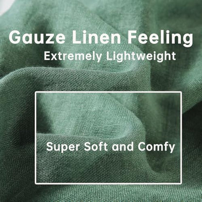 Harewom Lightweight Gauze Linen Feeling Shawl Wraps for Women Beach Summer Scarf for Evening Wedding Dresses - color: Shawl Wraps - Green