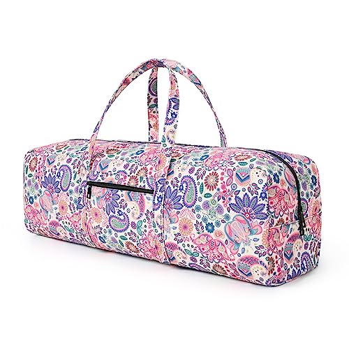 | Yoga Mat Bag | Large Yoga Mat Carrier with Wet Pocket | Yoga Gifts | Gym Tote Bag for Women - color: Pink