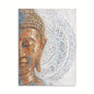 B BLINGBLING Gold Buddha Canvas Wall Art: 3D Mandala Flower Blossom Buddha Painting with Gold Foil Reproduction Print on Blue Canvas Wrapped and Ready for Hang 24"x32" - color: Buddha with Mandala, size: 24"x32"x1