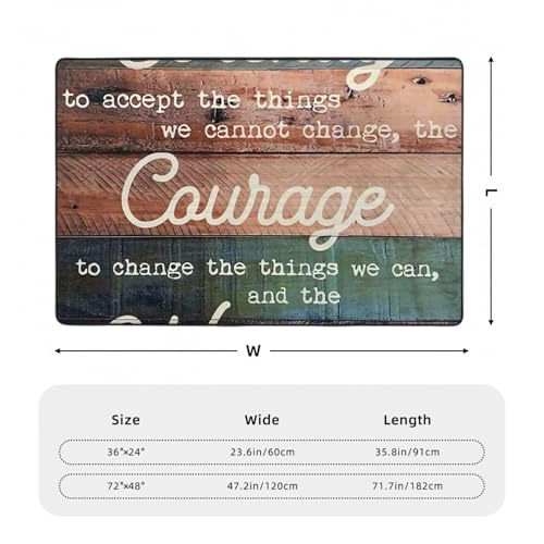 Serenity Prayer On Beach Soft Flannel Playroom Rug with Anime Design - Yoga Mat Carpet, Machine Washable Floor Decor - size: 36"x24"