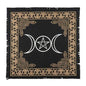 Indian Consigners Altar Cloth Triple Moon Pentagram Triquetra Witchcraft Alter Tarot Spread Top Cloth Wiccan Square Spiritual 24 by 24 Sacred (Triple Moon Pentagram Triquetra Silver) - size: 24" x 24" (Square)