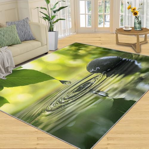 Zen Rug 6x8 Rug, Meditation Rugs for Bedroom, Spa Rugs for Living Room, Japanese Style Area Rug, Machine Washable Carpet for Home Office - color: Zen-19, size: 6' x 8'