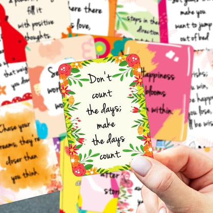 50 Pcs Motivational Cards, 2.52 * 3.5 inch Inspirational Positive Affirmations Cards for Employees Coworkers, and Kids, Blank Back