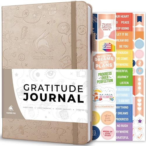 Clever Fox Gratitude Journal – Happiness, Positivity & Affirmation Daily Journal – Inspirational Daily Notebook – 3 Months, A5 (Pearl) - color: Pearl, size: A5 (5.8″ x 8.3″)