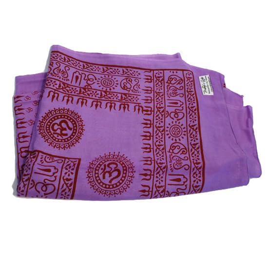 Prabhuji's Gifts Meditation Yoga Prayer Shawl with Om Symbol, Purple Multi-Use Wrap - Unisex