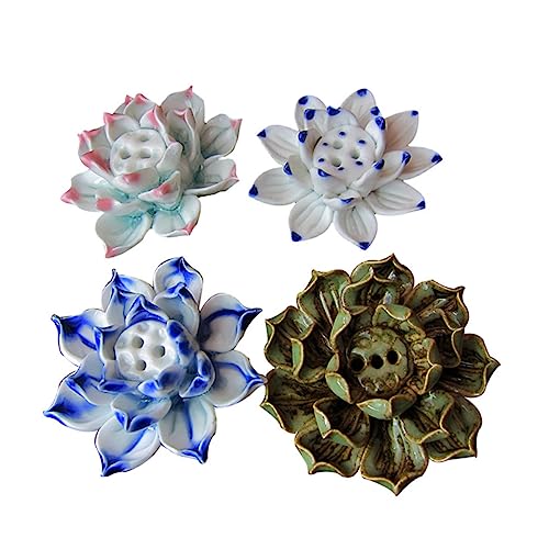 Levemolo Ceramic Lotus Table Ornament Unique Handmade Decoration for Home Office Craft for Desk Display Bookshelf Adornment Elegant Zen Design