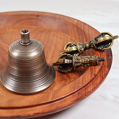 Hand Bell,Buddhist Meditation Bell It Can Also Be Played Like A Singing Bowl, Producing A Delicate And Inspiring Sound By Rubbing The Wooden Punch Along The Rim Of The Bell