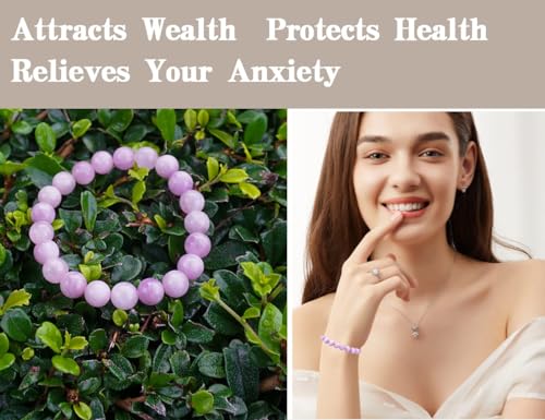 Single-pack of pure gemstone bracelets… - color: Kunzite-9MM