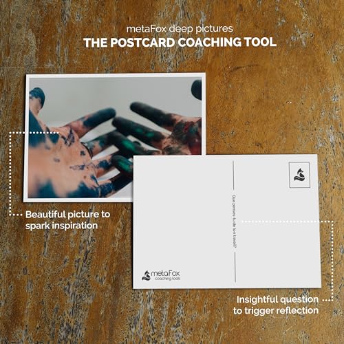metaFox - 52 Inspirational Cards, Positive Affirmations & Motivational Postcards, Picture Cards For Coaching & Therapy, Mindfulness, Original Motivational Deck - color: English