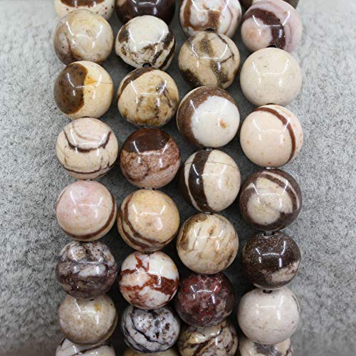 Keleny Gem Semi Precious Gemstones 8mm Natural Quartzite Stone Round Beads Crystal Stretch Bracelet 7 Inch Unisex - color: African Zebra Jasper